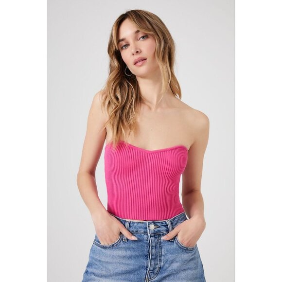 NWT Forever 21 Sweater-Knit Tube Top in Black‎ - Size medium - Picture 7 of 7